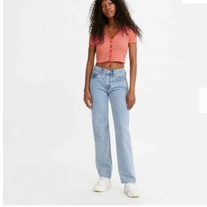Levis Low Pro Jeans Woman 32 Light Wash Slouchy Streetwear Classic Preppy Hemmed
